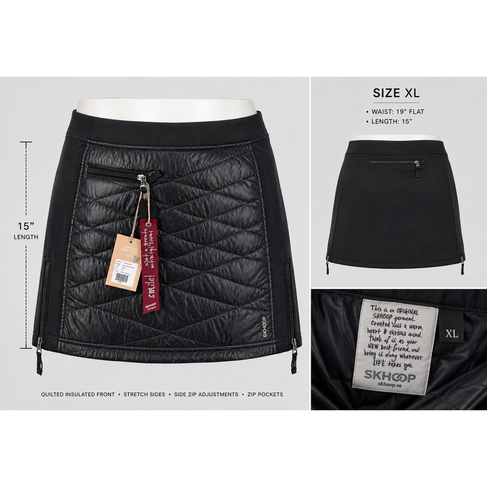 SKHOOP Quilted Puffer Skirt XL Apres Ski Winter Outdoor Insulated Gorpore New